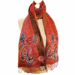 Boho Embroidered Scarf / Wrap